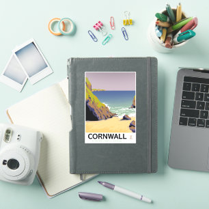 Cornwall Vintage Reiseposter. Aufkleber