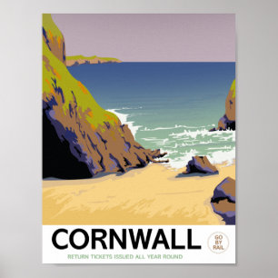 Cornwall Vintages Reiseplakat. Poster