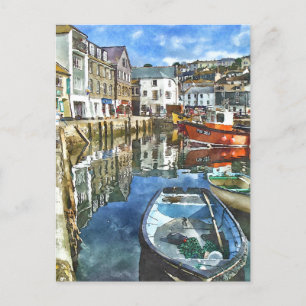 Cornwall Watercolor-Style Postkarte