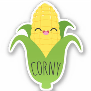 Corny Niedlich Mais auf dem Cob-Feinschmecker-Aufk Aufkleber