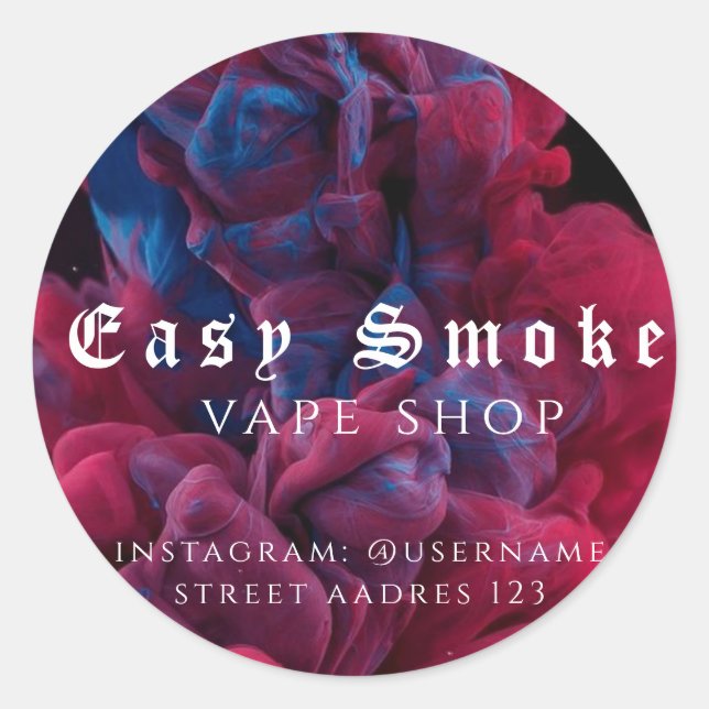 Corolful Smoke Vape Shop Klassischer Rundaufkleber Runder Aufkleber (Vorderseite)
