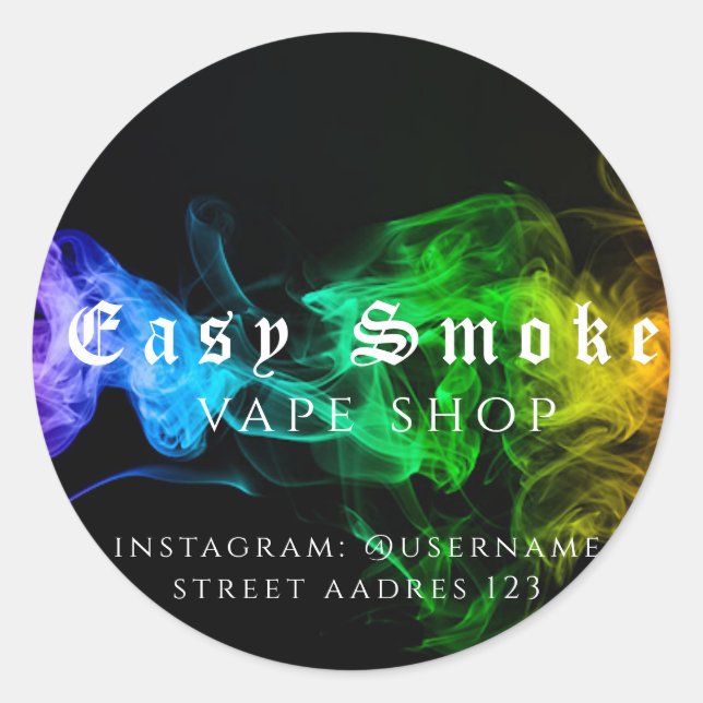 Corolful Smoke Vape Shop Klassischer Rundaufkleber Runder Aufkleber (Vorderseite)