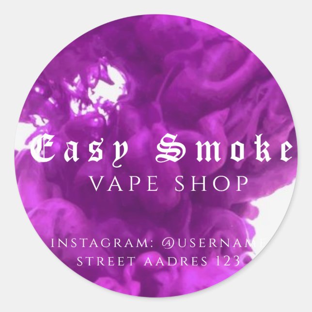 Corolful Smoke Vape Shop Klassischer Rundaufkleber Runder Aufkleber (Vorderseite)