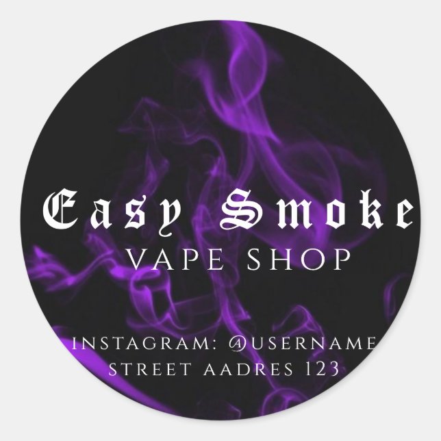 Corolful Smoke Vape Shop Klassischer Rundaufkleber Runder Aufkleber (Vorderseite)
