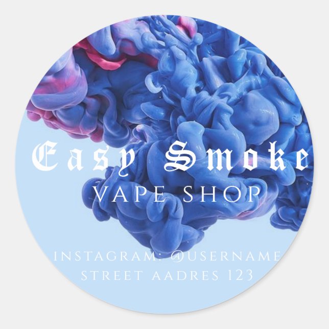 Corolful Smoke Vape Shop Klassischer Rundaufkleber Runder Aufkleber (Vorderseite)