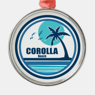 Corolla Beach North Carolina Palm Tree Birds Ornament Aus Metall