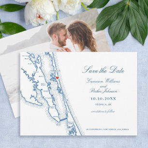 Corolla NC Karte Elegante Navyblaue Hochzeit