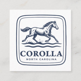 Corolla North Carolina Wildpferd läuft durch Quadratische Visitenkarte