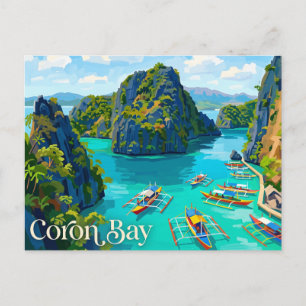 Coron-Bucht Philippinen Postkarte