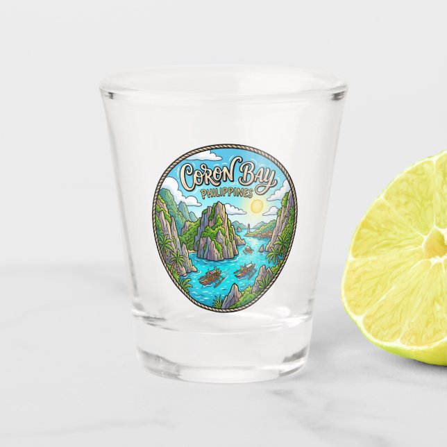 Coron-Bucht Philippinen Schnapsglas (Vorderseite)