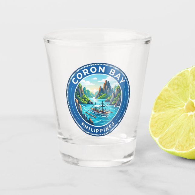 Coron-Bucht Philippinen Schnapsglas (Vorderseite)