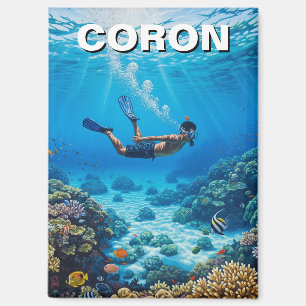 Coron Philippinen Taucher Magnet