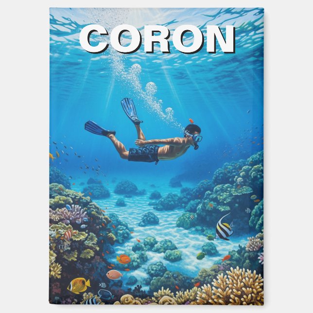 Coron Philippinen Taucher Magnet (Vorderseite)