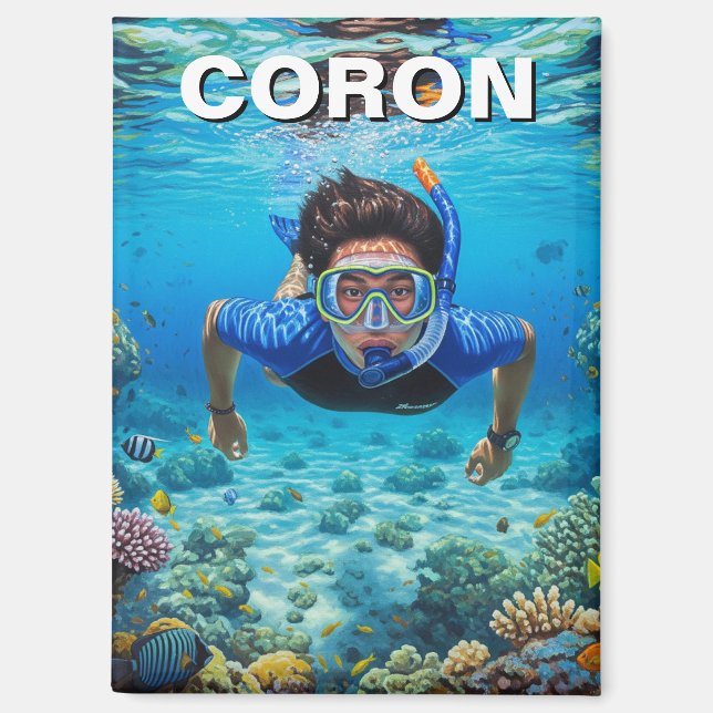 Coron Philippinen Taucher Magnet (Vorderseite)