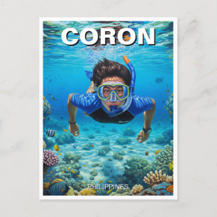 Coron Philippines Scuba Diver Postkarte