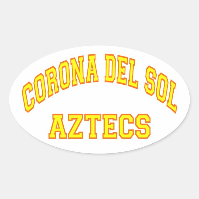 Corona del Sol Azteken Ovaler Aufkleber (Vorderseite)
