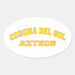 Corona del Sol Azteken Ovaler Aufkleber