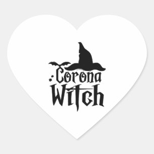 Corona Hexehy Halloween , Funny Halloween , Herz-Aufkleber