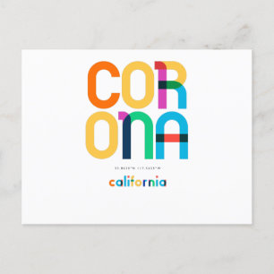 Corona Kalifornien Mitte des Jahrhunderts, Pop Art Postkarte