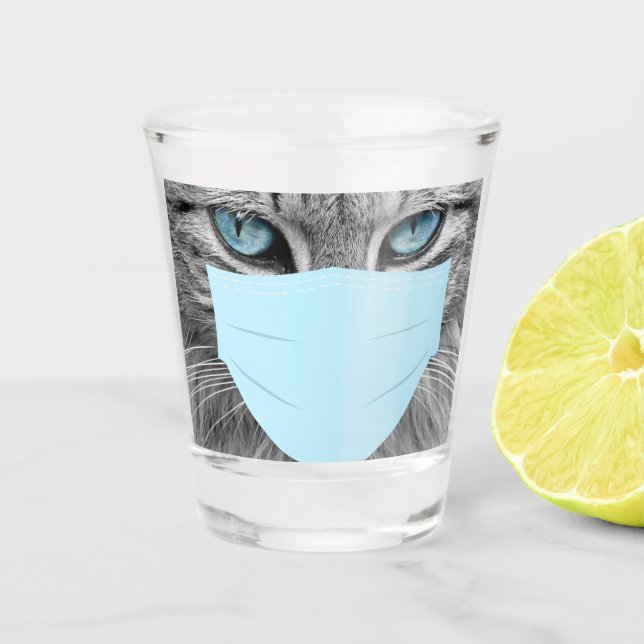 Corona-Katze Schnapsglas (Vorderseite)