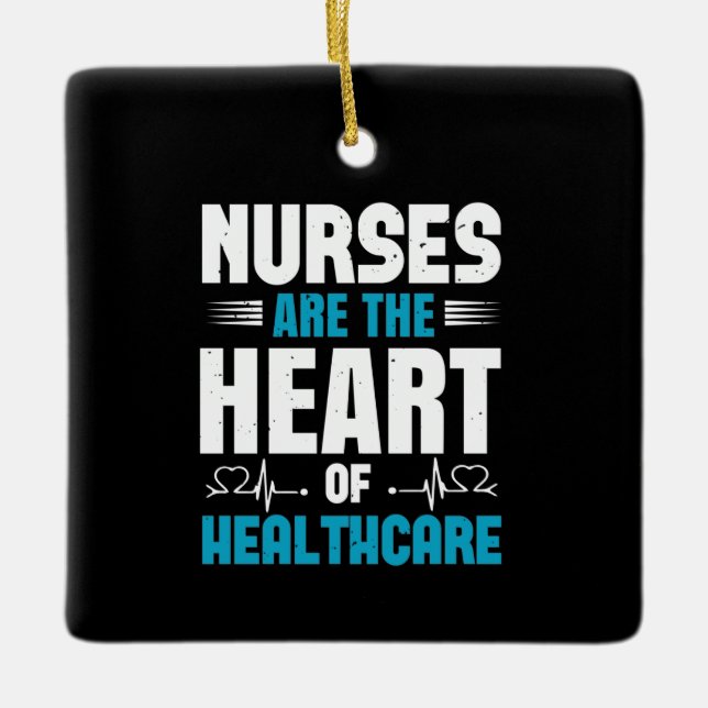Corona Nurses - Herz der Gesundheitsversorgung Keramikornament (Vorderseite)