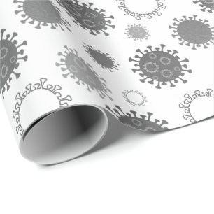 Corona-Virus-Muster COVID-19 Silver Gray Geschenkpapier