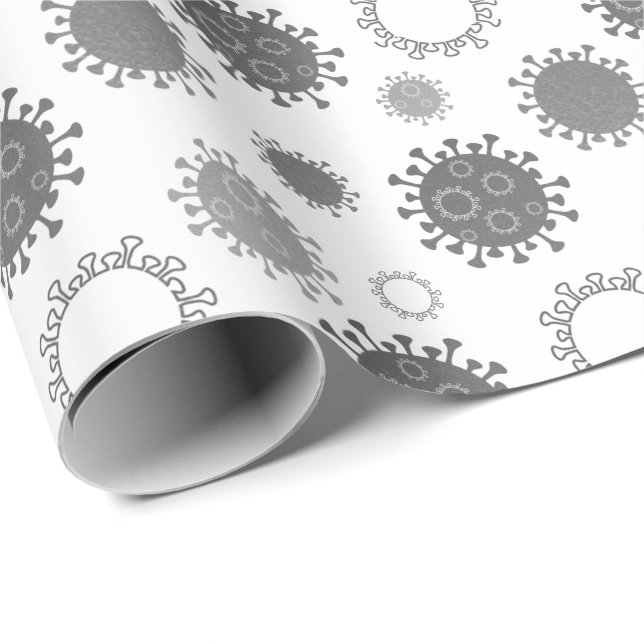Corona-Virus-Muster COVID-19 Silver Gray Geschenkpapier (Rolleneckpunkt)
