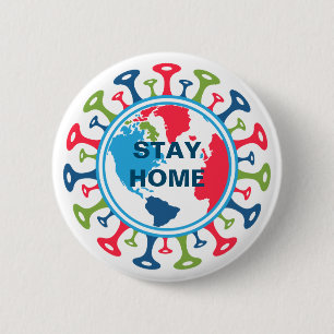 Corona Virus Pandemic World Button