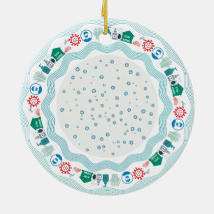 Corona-Virus-Pandemie Welt Keramik Ornament