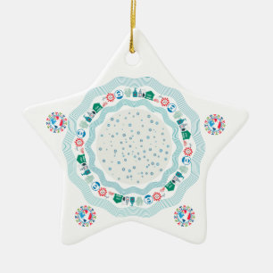 Corona-Virus-Pandemie Welt Keramik Ornament