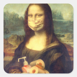 Corona-Virus-Portrait Quadratischer Aufkleber