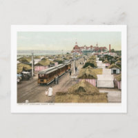 Coronado Beach, CA Tent City & Trolley Vintag