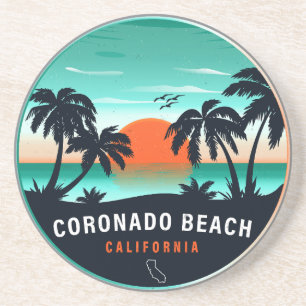 Coronado Beach California Retro Sunset Souvenirs Getränkeuntersetzer