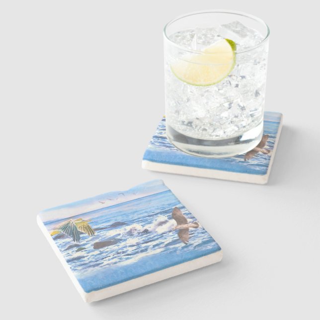 Coronado Beach California Steinuntersetzer (Seitenansicht)