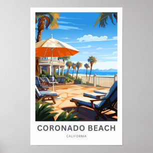 Coronado Beach California Travel Print Poster