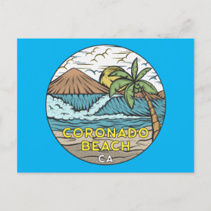 Coronado Beach California Vintag Postkarte