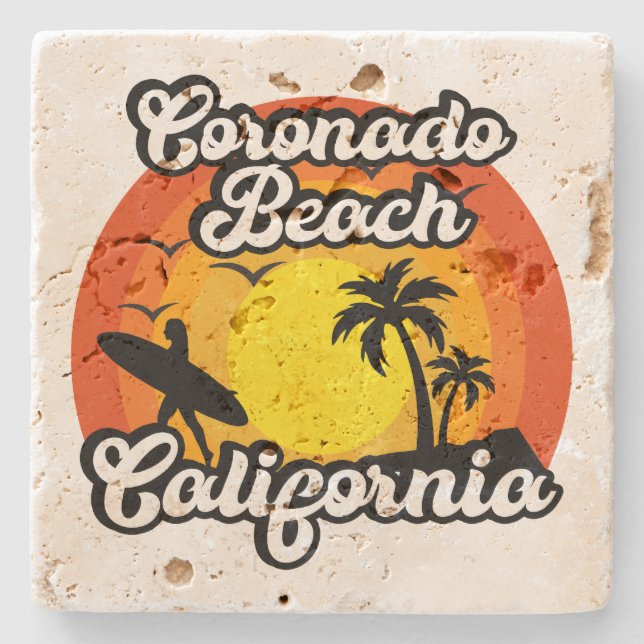 Coronado Beach, Kalifornien Steinuntersetzer (Vorderseite)