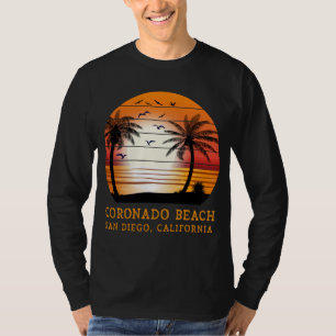 Coronado Beach San Diego Vintager Sonnenuntergang T-Shirt