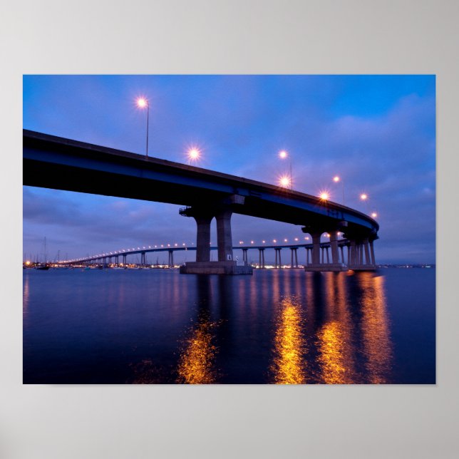 Coronado Bridge in Dusk Poster (Vorne)
