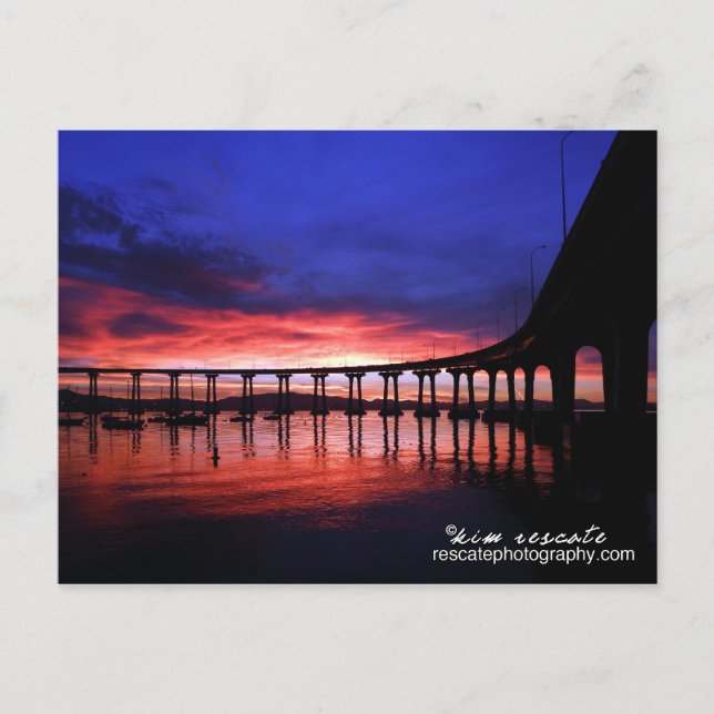 Coronado Bridge Sunrise Postkarte (Vorderseite)