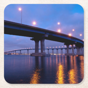 Coronado-Brücke bei Dusk Rechteckiger Pappuntersetzer