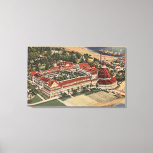 Coronado, CA - das Auge des Vogels von Hotel del Leinwanddruck