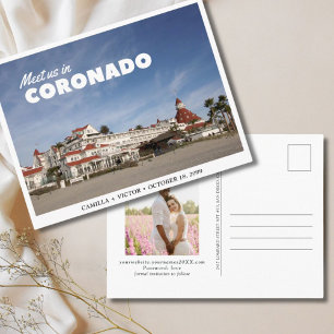 Coronado Hotel Wedding Save the Date Postcard Postkarte