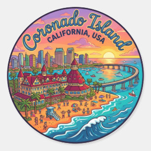 Coronado-Insel USA Runder Aufkleber