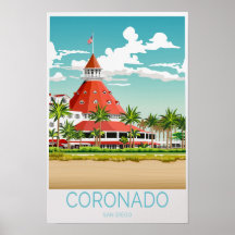 Coronado San Diego Reiseplakat Kalifornien Reise