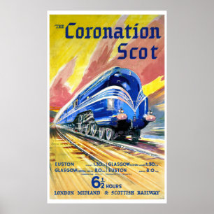 Coronation England Vintage Travel Poster restaurie