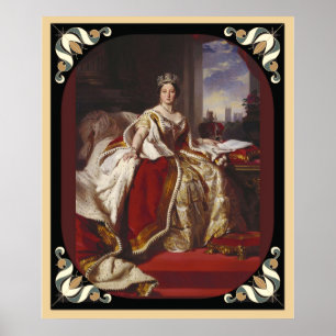 Coronation Portrait of Queen Victoria w/Frame Edge Poster