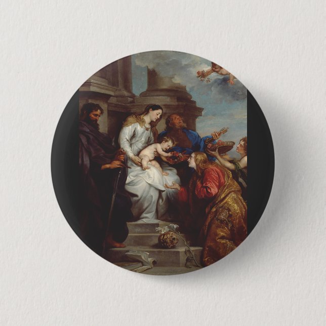 Coronation Saint Rosalia von Anthony van Dyck Button (Vorderseite)