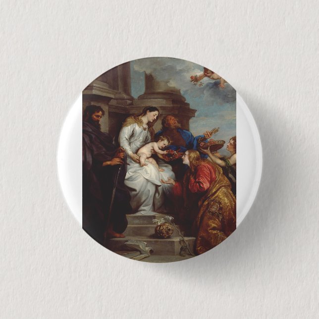 Coronation Saint Rosalia von Anthony van Dyck Button (Vorderseite)