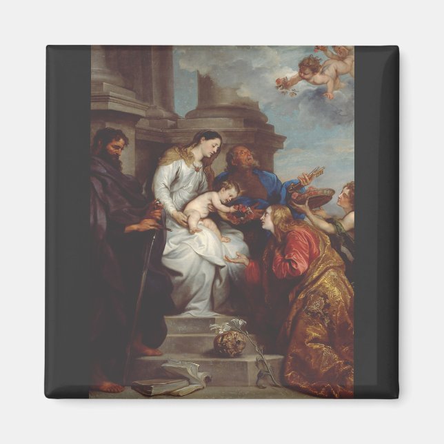 Coronation Saint Rosalia von Anthony van Dyck Magnet (Vorne)